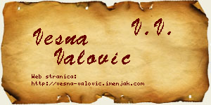 Vesna Valović vizit kartica